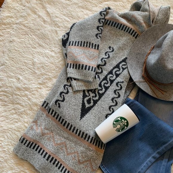 New Boho Tribal Western Cardigan Hooded Sweater - Picture 6 of 9